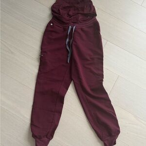 Figs Burgundy Track Pants